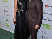 Actress Malin Akerman and husband/actor Jack Donnelly arrive at the Environmental Media Association (EMA) Awards Gala 2021 held at GEARBOX L...