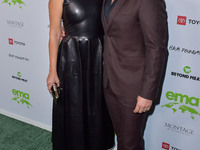 Actress Malin Akerman and husband/actor Jack Donnelly arrive at the Environmental Media Association (EMA) Awards Gala 2021 held at GEARBOX L...
