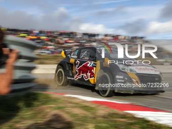 Kevin HANSEN (SWE) in Peugeot 208 of Hansen World RX Team in action during the Semi-Final of World RX of Portugal 2021, at Montalegre Intern...