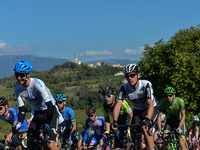 Riders seen in action at the wall of Ca 'del Poggio, a cycling climb located in the municipality of San Pietro di Feletto, furing the first...