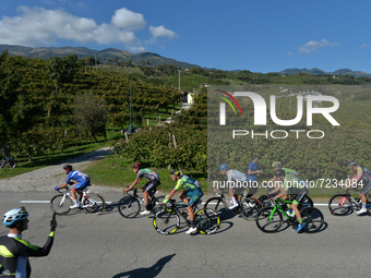 Federico Burchio of Italy and Work Service Marchiol Vega leads the breakaway, during the first edition of the Veneto Classic, the 207km pro...