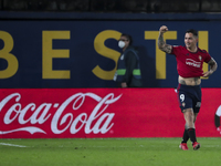 Chimy Avila of C.A. Osasuna celebrate after scoring the 1-2 goal    during  La Liga  match between Villarreal CF and C.A. Osasuna   at La Ce...
