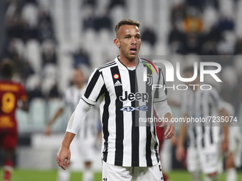 Arthur of Juventus FC during the match between Juventus FC and AS Roma on October 17, 2021 at Allianz Stadium in Turin, Italy. Juventus won...