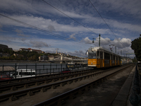 View of tram in Budapest, Hungary,on October 13, 2021 (