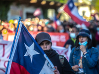 Osorno, Chile. October 18, 2021.-
With a Massive demonstration, the two years of the social outbreak are commemorated., in Osorno, Chile.
 (