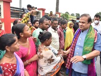 Himanta Biswa Sarma, Chief Minister of the northeastern state of Assam during a bye-election campaign rally in support of the United People...