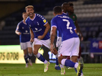 Oldham Athletic's Hallam Hope celebrates scoring his side's first goal of the game during the Sky Bet League 2 match between Oldham Athletic...