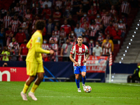 Mario Hermoso during UEFA Champions League match between Atletico de Madrid and Liverpool FC at Wanda Metropolitano on October 19, 2021 in M...
