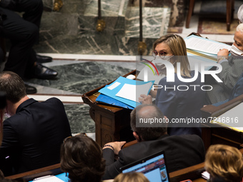 Agnès Pannier-Runacher, Undersecretary for Industry, during the question session with the government at the National Assembly, in Paris, 19...