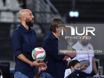 Martino Volpini of VBC Trasporti Pesanti Casalmaggiore during the Women's Volleyball Championship Series A match between Acqua & Sapone...