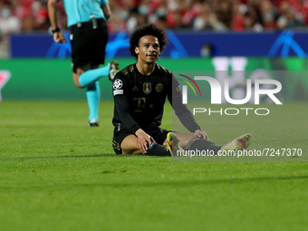 Leroy Sane of Bayern Muenchen reacts during the UEFA Champions League group E football match between SL Benfica and FC Bayern Muenchen at th...