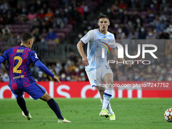 Vitaliy Mykolenko and Sergino Dest during the match between FC Barcelona and Dinamo Kiev, corresponding to the week 3 of the group stage of...