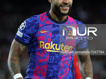 Memphis Depay during the match between FC Barcelona and Dinamo Kiev, corresponding to the week 3 of the group stage of the UEFA Champions Le...