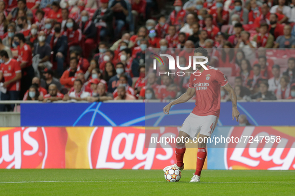 Lucas Veríssimo defender of SL Benfica in action during the UEFA Champions League Group E match between SL Benfica and FC Bayern Munich. at...