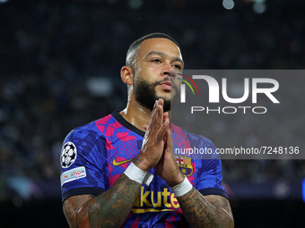Memphis Depay during the match between FC Barcelona and Dinamo Kiev, corresponding to the week 3 of the group stage of the UEFA Champions Le...