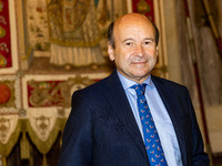 Dominique Meyer attends Magnifica Fabbrica by Teatro Alla Scala press conference in Sala Alessi at Palazzo Marino on October 20, 2021 in Mil...