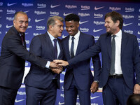 Ansu Fati during his contract renewal signing ceremony  as a FC Barcelona player in Barcelona, on October 21, 2021

 (