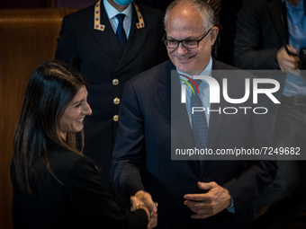  Rome mayor receives handover Roberto Gualtieri (the new mayor of Rome receives the handover in Campidoglio from outgoing mayor Virginia Rag...