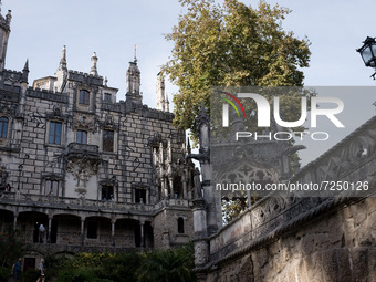 The palace of Quinta da Regaleira in Sintra, Portugal on October 21, 2021. (