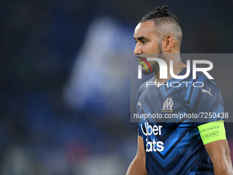 Dimitri Payet of Olympique de Marseille looks on during the UEFA Europa League group E match between SS Lazio and Olympique de Marseille at...