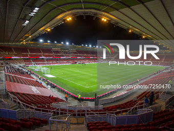 A general view of the inside of the stadium during the Sky Bet Championship match between Middlesbrough and Barnsley at the Riverside Stadiu...