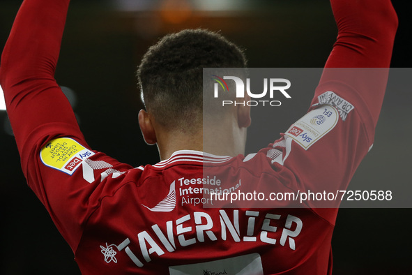 A general view of the back of Middlesbrough's Marcus Tavernier shirt  during the Sky Bet Championship match between Middlesbrough and Barnsl...