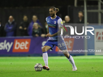Oliver Banks of Barrow during the Sky Bet League 2 match between Barrow and Scunthorpe United at the Furness Building Society Stadium, Barro...