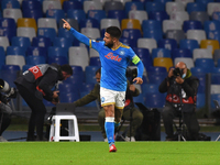 Lorenzo Insigne of SSC Napoli celebrates after scoring during the UEFA Europa League Group C football match between SSC Napoli and Legia War...