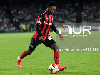 Jeremei Frimpong of Bayer 04 Leverkusen during the UEFA Europa League Group G stage match between Real Betis and Bayern Leverkusen at Benito...