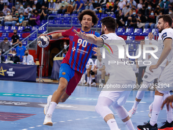 Ali Zein of FC Barcelona in action during the EHF Champions League match between FC Barcelona and PSG Handball at Palau Blaugrana in Barcelo...