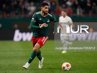 Castro Pablo of Lokomotiv Moscow in action during the UEFA Europa League Group E football match between FC Lokomotiv Moscow and Galatasaray...