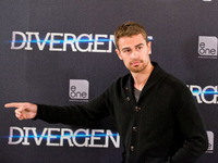 English actor Theo James poses for photographers during the photocall of 'Divergent' in Madrid, Spain on Thursday, April 3, 2014. (