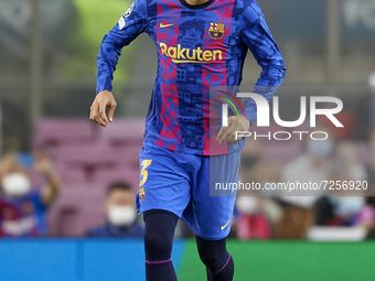 Gerard Pique of Barcelona in action during the UEFA Champions League group E match between FC Barcelona and Dinamo Kiev at Camp Nou on Octob...