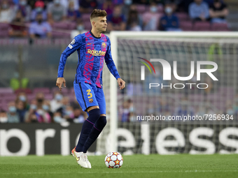 Gerard Pique of Barcelona during the UEFA Champions League group E match between FC Barcelona and Dinamo Kiev at Camp Nou on October 20, 202...