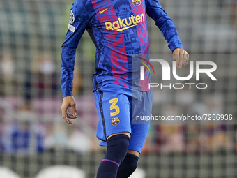 Gerard Pique of Barcelona during the UEFA Champions League group E match between FC Barcelona and Dinamo Kiev at Camp Nou on October 20, 202...