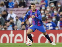 Clement Lenglet of Barcelona runs with the ball during the UEFA Champions League group E match between FC Barcelona and Dinamo Kiev at Camp...