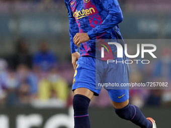 Gerard Pique of Barcelona does passed during the UEFA Champions League group E match between FC Barcelona and Dinamo Kiev at Camp Nou on Oct...