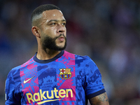 Memphis Depay of Barcelona looks during the UEFA Champions League group E match between FC Barcelona and Dinamo Kiev at Camp Nou on October...