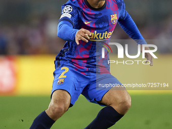 Sergiño Dest of Barcelona in action during the UEFA Champions League group E match between FC Barcelona and Dinamo Kiev at Camp Nou on Octob...