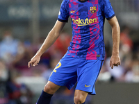 Oscar Mingueza of Barcelona in action during the UEFA Champions League group E match between FC Barcelona and Dinamo Kiev at Camp Nou on Oct...