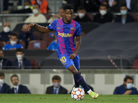 Ansu Fati of Barcelona in action during the UEFA Champions League group E match between FC Barcelona and Dinamo Kiev at Camp Nou on October...