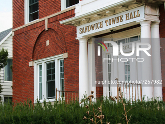 The historic Old Sandwich Towne Hall building in Windsor, Ontario, Canada. Sandwich Towne was first settled in 1749 as a French agricultural...