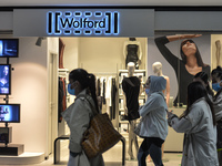 People walk by the Wolford store located in Frankfurt Airport.
On Monday, October 18, 2021, in Frankfurt Airport, near Kelsterbach, Frankfur...