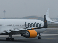 Condor aircraft at Frankfurt Airport.
On Monday, October 18, 2021, in Frankfurt Airport, near Kelsterbach, Frankfurt am Main, Hesse, Germany...