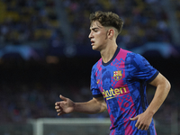 Gavi of Barcelona during the UEFA Champions League group E match between FC Barcelona and Dinamo Kiev at Camp Nou on October 20, 2021 in Bar...