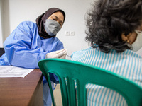 Coronavirus vaccination at Ciater Permai Health Center, South Tangerang, Banten, Indonesia, on October 28, 2021. Indonesia aims to vaccinate...