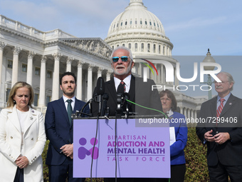Captain Lee Rosbach, who lost his son Josh with opioid addiction, alongside other members from Bipartisan Addiction and Mental Health Task F...