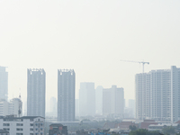 A general view shows high-rise buildings amid smoggy conditions due to air pollution in Bangkok, Thailand, 30 October 2021. (