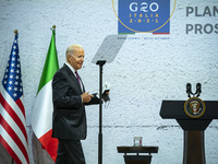 Joe Biden, President of the United States of America, starting his press conference after the G20 Summit in Rome, Italy. (