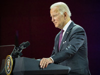 Joe Biden, President of the United States of America, in a press briefing during the G20 Summit in Rome, Italy. (